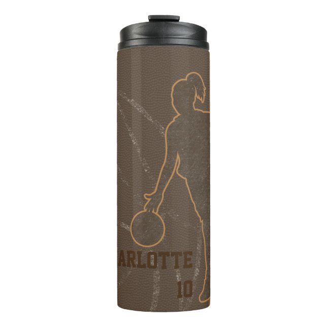 Garrafa Térmica Tumbler Personalizado de Rapariga de Basquete (Frente)