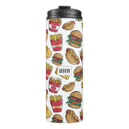 Garrafa Térmica Tumbler personalizado do padrão de Comida rápida