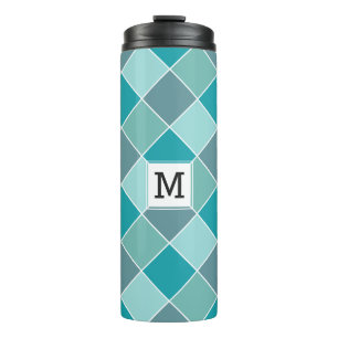 Garrafa Térmica Tumbler personalizado do padrão do Azulejo Aqua