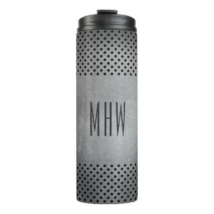 Garrafa Térmica Tumbler personalizado do padrão Faux Metal monogra