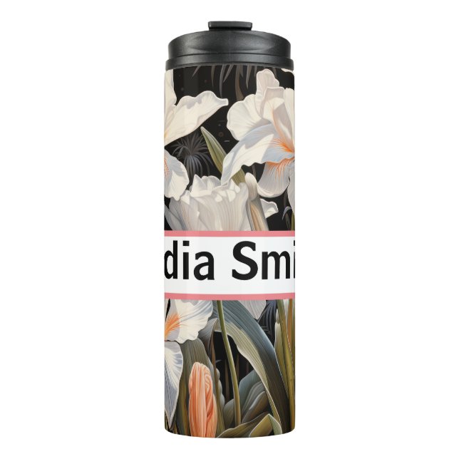 Garrafa Térmica Tumbler personalizado para bebidas florais (Frente)