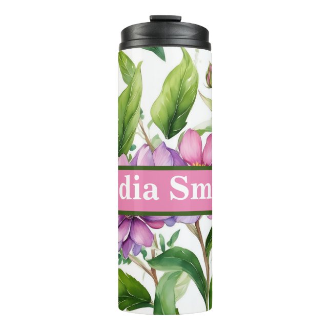 Garrafa Térmica Tumbler personalizado para bebidas florais (Frente)