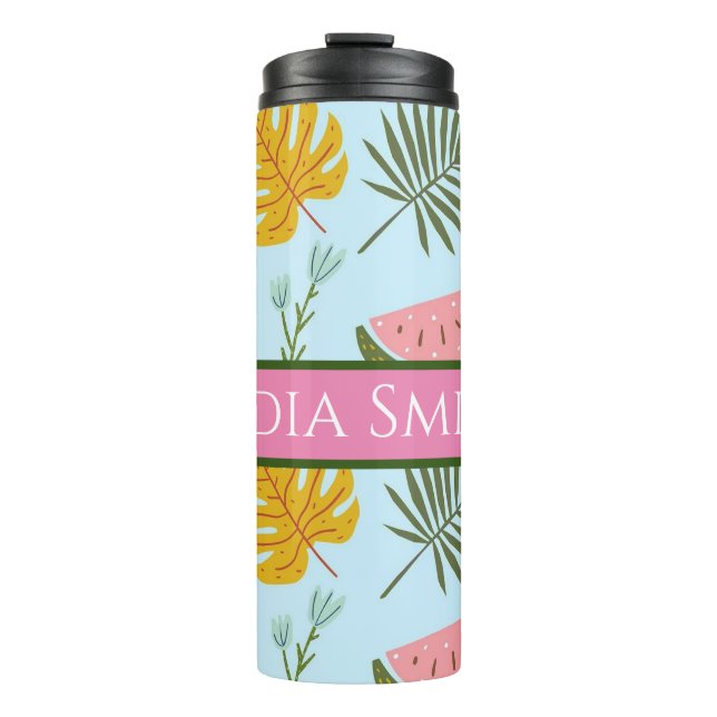 Garrafa Térmica Tumbler personalizado para bebidas florais (Frente)