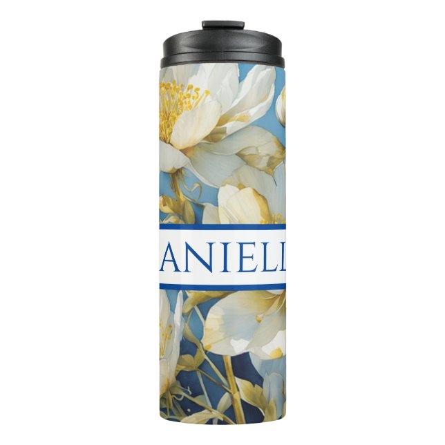 Garrafa Térmica Tumbler personalizado para bebidas florais (Frente)