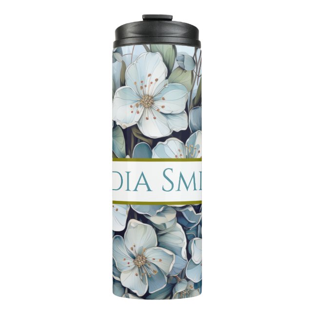 Garrafa Térmica Tumbler personalizado para bebidas florais (Frente)