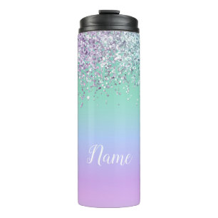 Garrafa Térmica Tumbler Personalizado Térmico da Glitter Unicorn