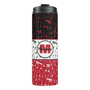 Garrafa Térmica Tumbler preto vermelho e branco nota tumbler térm