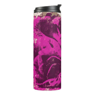 Garrafa Térmica Tumbler Purple Rosa Watercolor