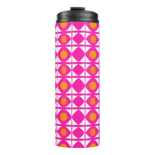 Garrafa Térmica Tumbler rosa quente e laranja