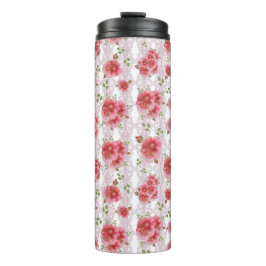 Garrafa Térmica Tumbler Rosa Shabby Chic