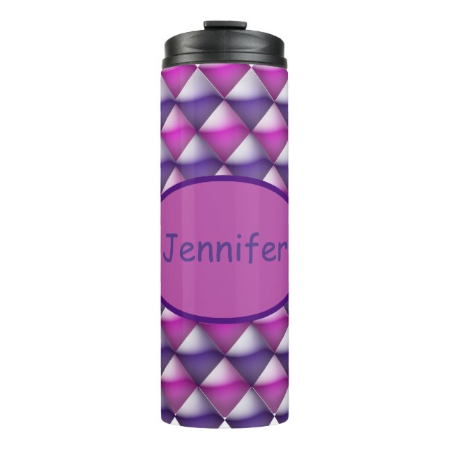 Garrafa Térmica Tumbler - Roxo e Olho Colado Rosa (Frente)
