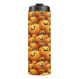 Garrafa Térmica Tumbler sorridente de abóboras