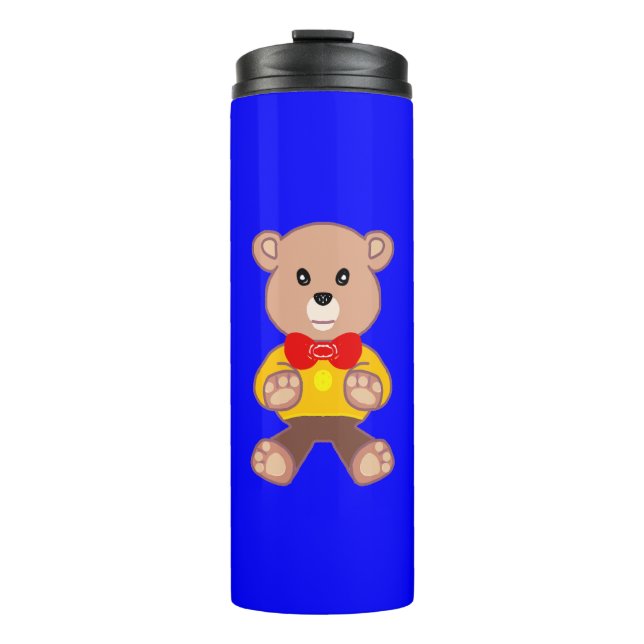 Garrafa Térmica Tumbler Térmico Azul-Urso (Frente)