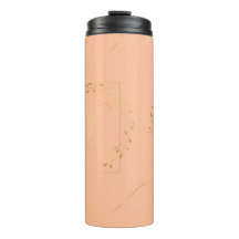 Tumbler Térmico Botânico de Pêssego Minimalista