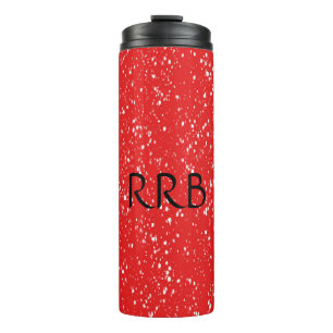 Garrafa Térmica Tumbler térmico branco vermelho personalizado