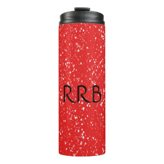 Garrafa Térmica Tumbler térmico branco vermelho personalizado