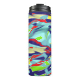 Garrafa Térmica Tumbler térmico - caos azul no design do