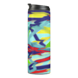 Garrafa Térmica Tumbler térmico - caos azul no design do