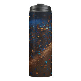 Garrafa Térmica Tumbler Térmico Castanho Amarrom-Azul Escuro-escur