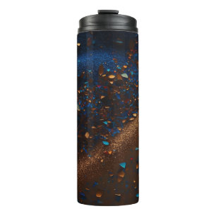 Garrafa Térmica Tumbler Térmico Castanho Amarrom-Azul Escuro-escur