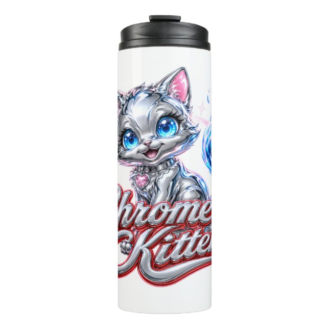Garrafa Térmica Tumbler Térmico CHROME KITTEN (Frente)