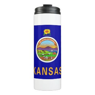 Garrafa Térmica Tumbler térmico com a bandeira de Kansas, EUA