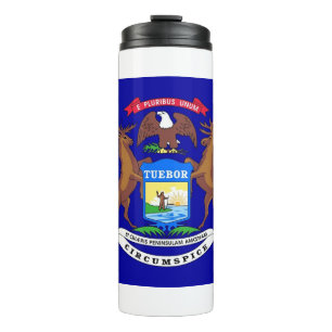 Garrafa Térmica Tumbler térmico com a bandeira de Michigan, EUA