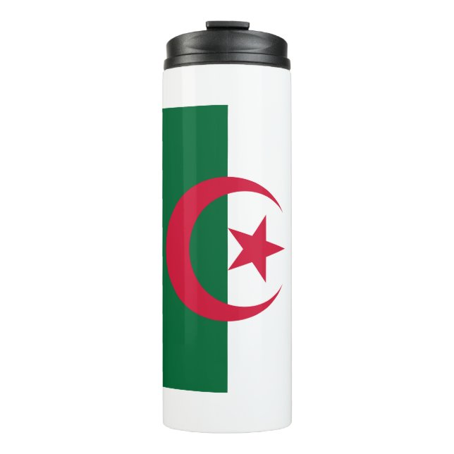 Garrafa Térmica Tumbler térmico com bandeira da Argélia (Frente)