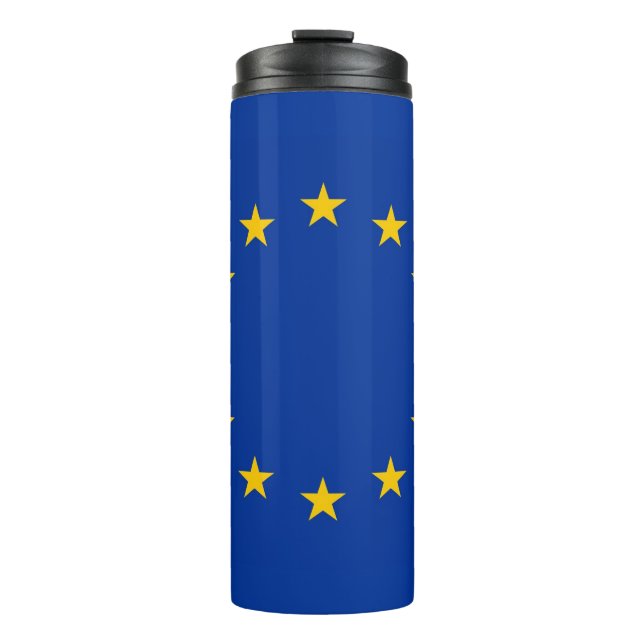 Garrafa Térmica Tumbler térmico com bandeira da Europa (Frente)