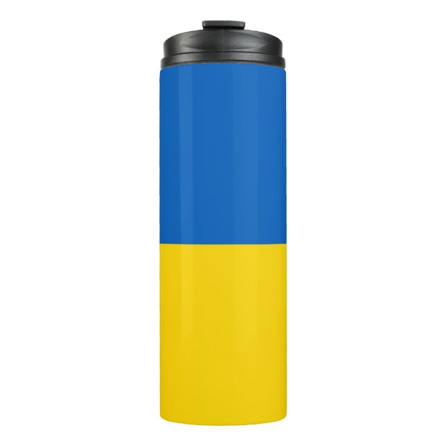 Garrafa Térmica Tumbler térmico com bandeira da Ucrânia (Frente)