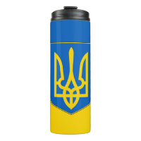 Tumbler térmico com bandeira da Ucrânia