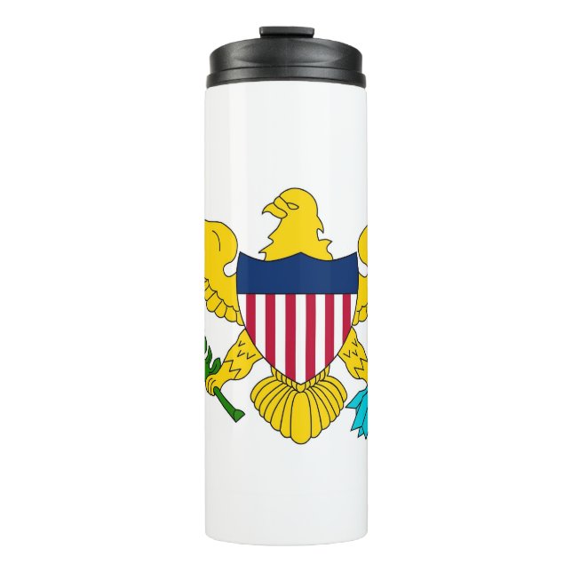 Garrafa Térmica Tumbler térmico com bandeira das Ilhas Virgens, EU (Frente)