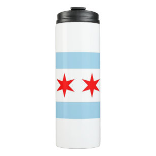 Garrafa Térmica Tumbler térmico com bandeira de Chicago, EUA