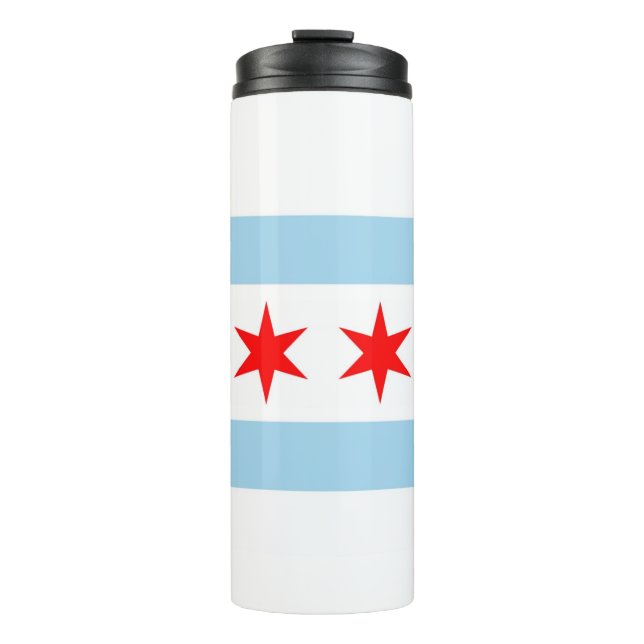 Garrafa Térmica Tumbler térmico com bandeira de Chicago, EUA (Frente)