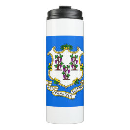 Garrafa Térmica Tumbler térmico com bandeira de Connecticut, EUA