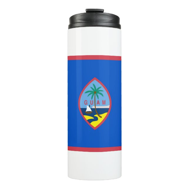 Garrafa Térmica Tumbler térmico com bandeira de Guam, EUA (Frente)