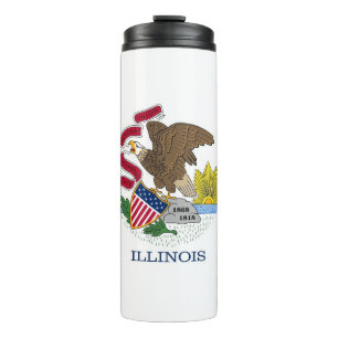 Garrafa Térmica Tumbler térmico com bandeira de Illinois, EUA