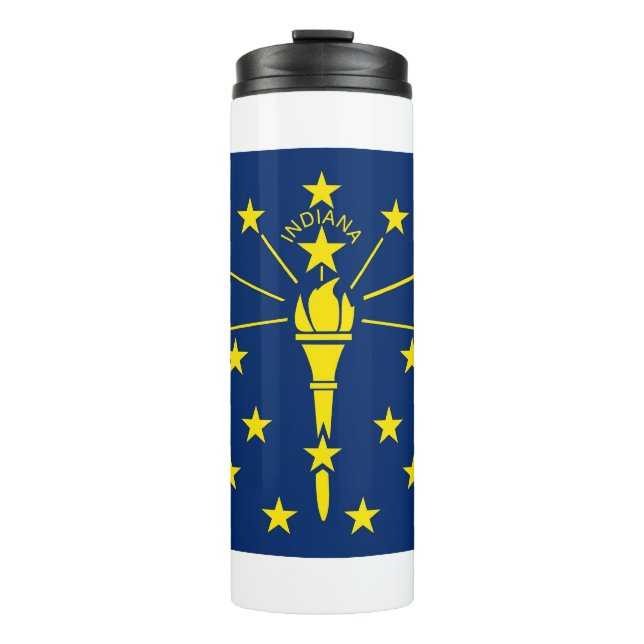 Garrafa Térmica Tumbler térmico com bandeira de Indiana, EUA (Frente)