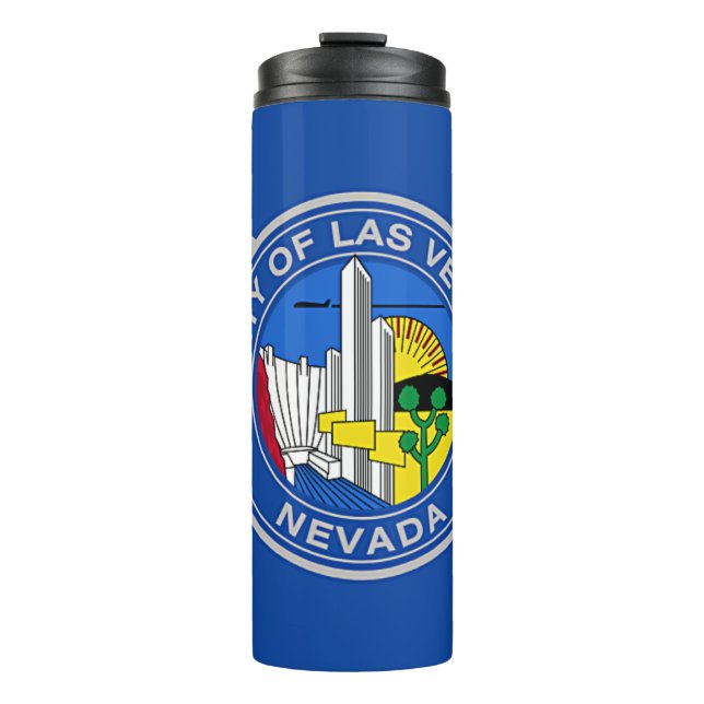 Garrafa Térmica Tumbler térmico com bandeira de Las Vegas, EUA (Frente)