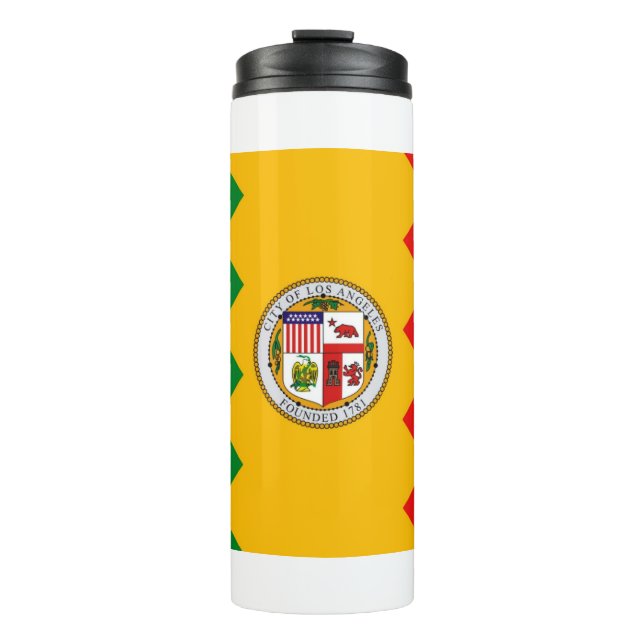 Garrafa Térmica Tumbler térmico com bandeira de Los Angeles, EUA (Frente)