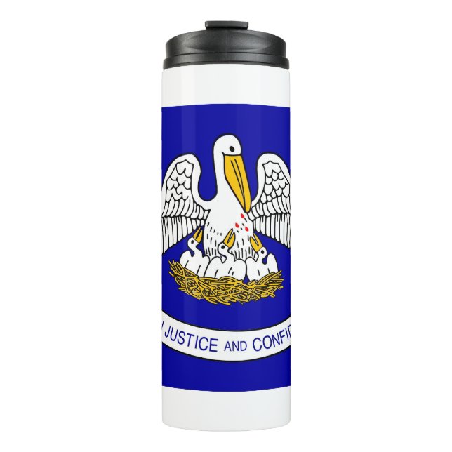 Garrafa Térmica Tumbler térmico com bandeira de Louisiana, EUA (Frente)