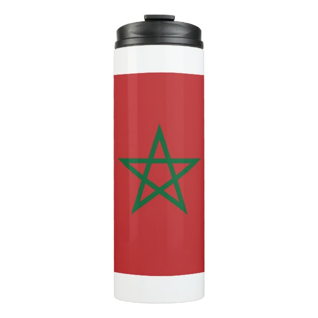 Garrafa Térmica Tumbler térmico com bandeira de Marrocos (Frente)