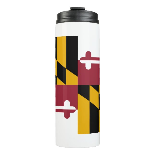 Garrafa Térmica Tumbler térmico com bandeira de Maryland, EUA (Frente)