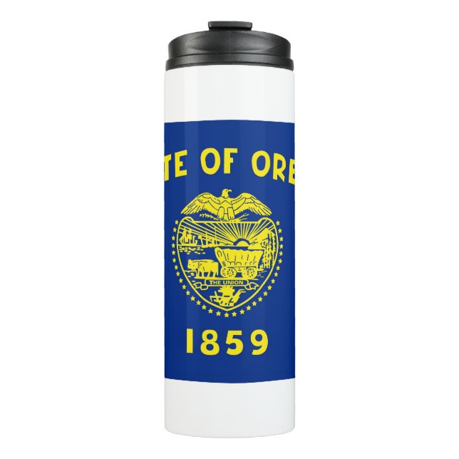 Garrafa Térmica Tumbler térmico com bandeira de Oregon, EUA (Frente)