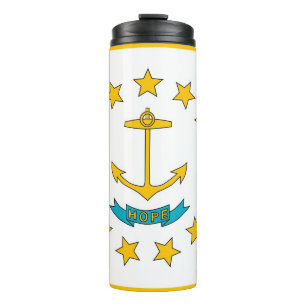 Garrafa Térmica Tumbler térmico com bandeira de Rhode Island, EUA