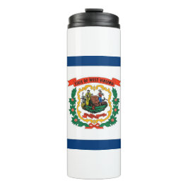 Garrafa Térmica Tumbler térmico com bandeira de West Virginia, EUA