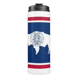 Garrafa Térmica Tumbler térmico com bandeira de Wyoming, EUA