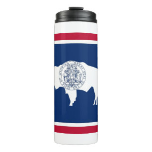 Garrafa Térmica Tumbler térmico com bandeira de Wyoming, EUA