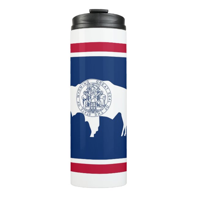 Garrafa Térmica Tumbler térmico com bandeira de Wyoming, EUA (Frente)