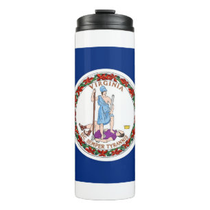 Garrafa Térmica Tumbler térmico com bandeira do Estado da Virgínia